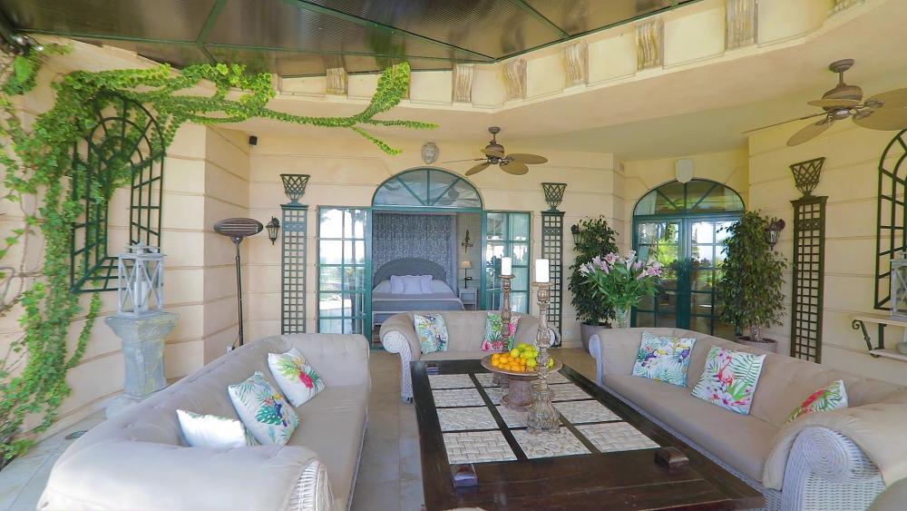 Villa Mija - 9 bedroom beachfront villa in Spain - lower terrace Villa Mija - 9 bedroom beachfront villa in Spain - lower terrace